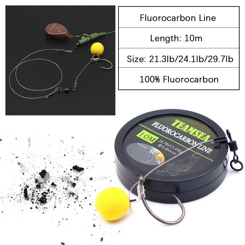 Fluorocarbon Line - 10mフッ素コーティング鯉釣り糸 超硬質カーボンファイバー チョッドリグフックリンク ヘアリグ用 釣り道具アクセサリー
