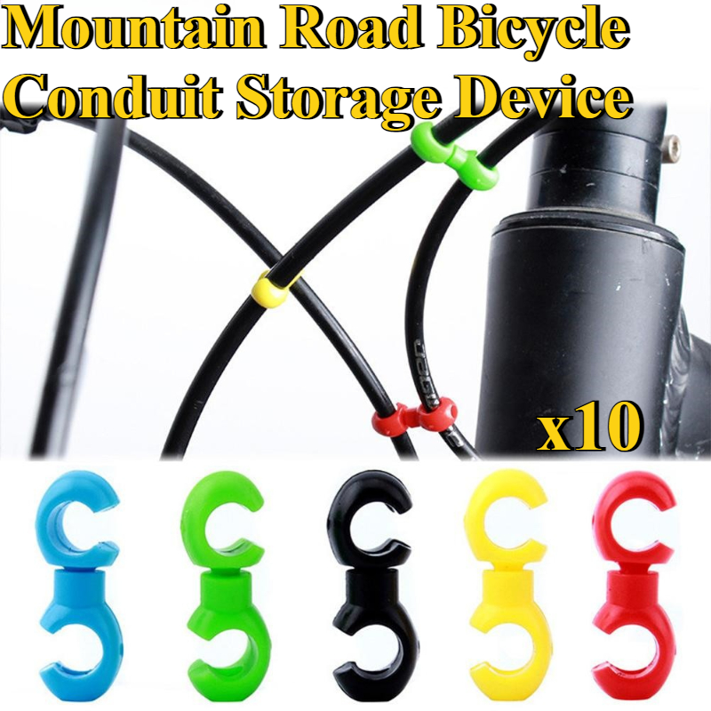 Tippet Line - 10 ピース/セットプラスチックバイククロスラインクリップ S スタイルクリップマウンテンロード自転車ブレーキギアケーブル自転車アクセサリー
