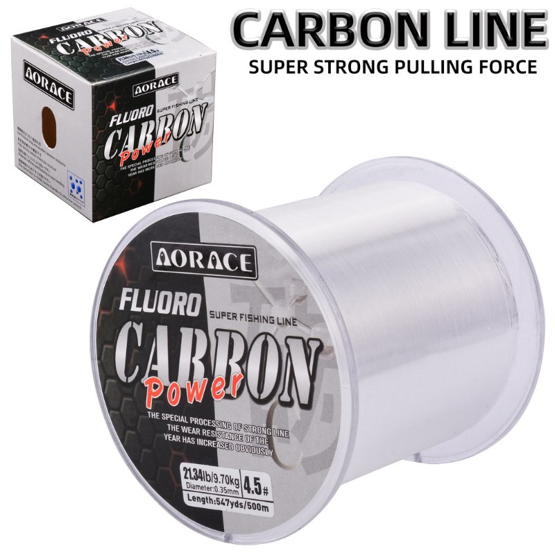 Fluorocarbon Line - 500 メートルフロロカーボン釣り糸輸入カーボンファイバーナイロンライン 1-15 キロモノフィラメントシンキングライン海釣りアクセサリー
