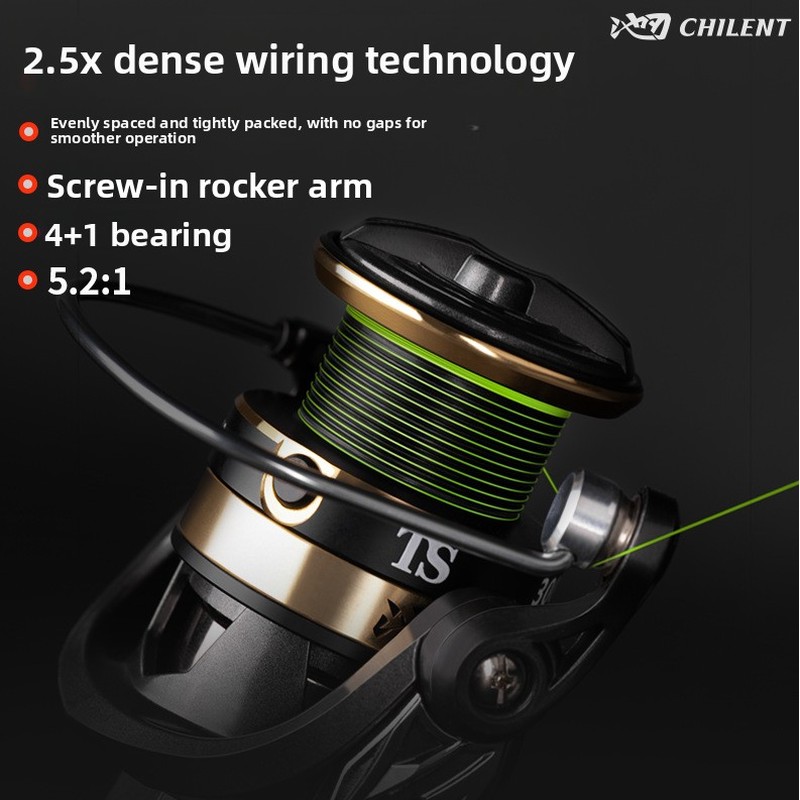 Ice Fishing Line - 最先端のワイヤー配置を採用した隙間のないスピニングリール、長距離キャスティング用の金属製釣りリール、回転式釣りリール