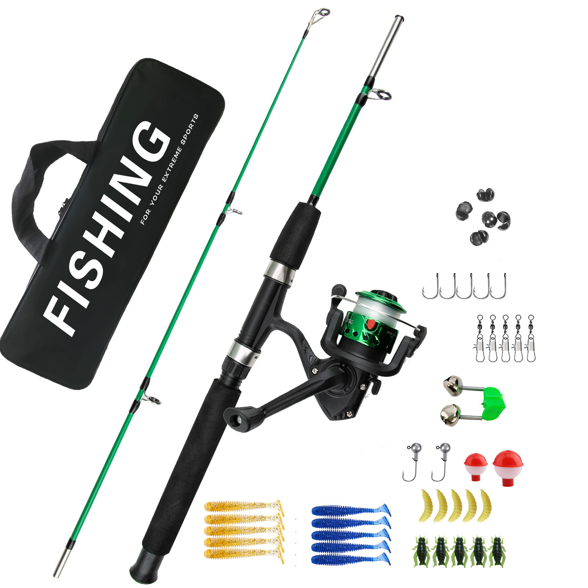 初心者向け2セクションアイスフィッシングロッドコンボ、ロング - Ice Fishing Line のレビューと価格