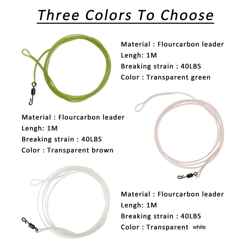 3 個/5 個 40LB 鯉釣りリーダーラインフロロカーボン - Fluorocarbon Line のレビューと価格