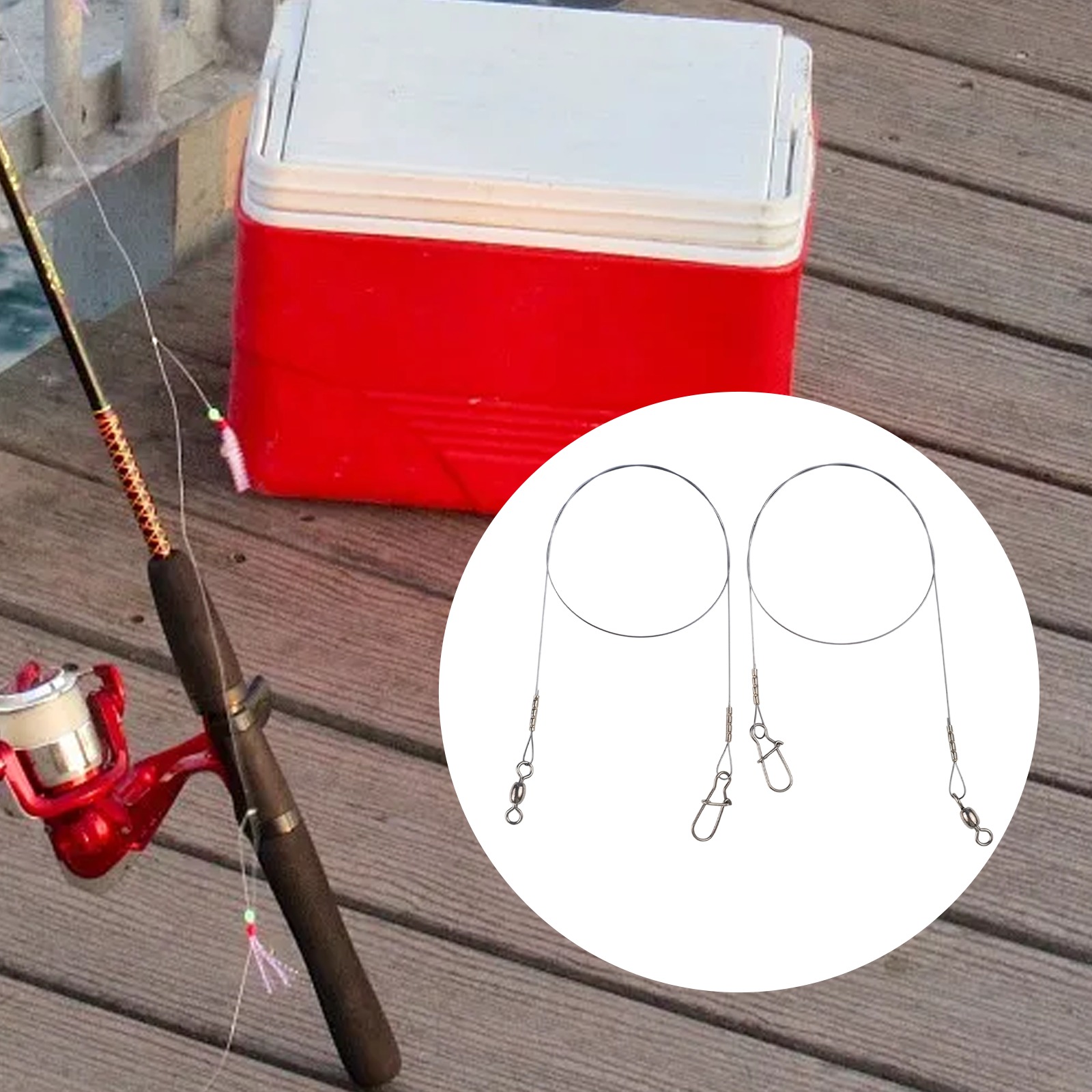 2pc 釣りチタンワイヤーリーダーラインスイベル付きデュオロ - Fishing Line Winder のレビューと価格
